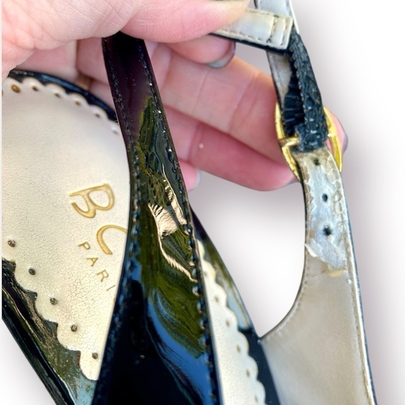 BCBG Paris Patent Sling Back Heels Size 8.5 - Picture 9 of 10